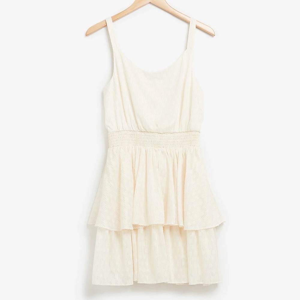 Express Textured Metallic Tiered Ruffle Fit Flare dress - Picture 1 of 2